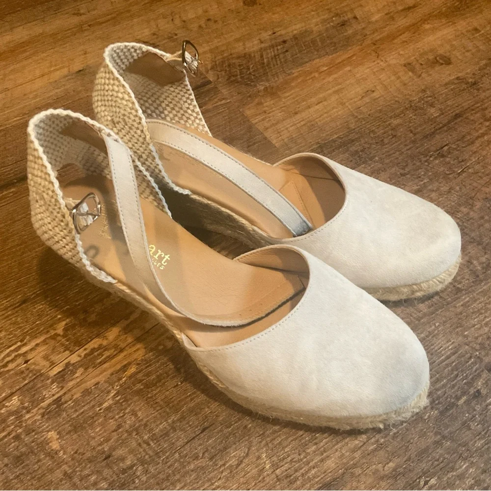 Neutral Espadrille Wedge Slingback by Heart Soul - Cream